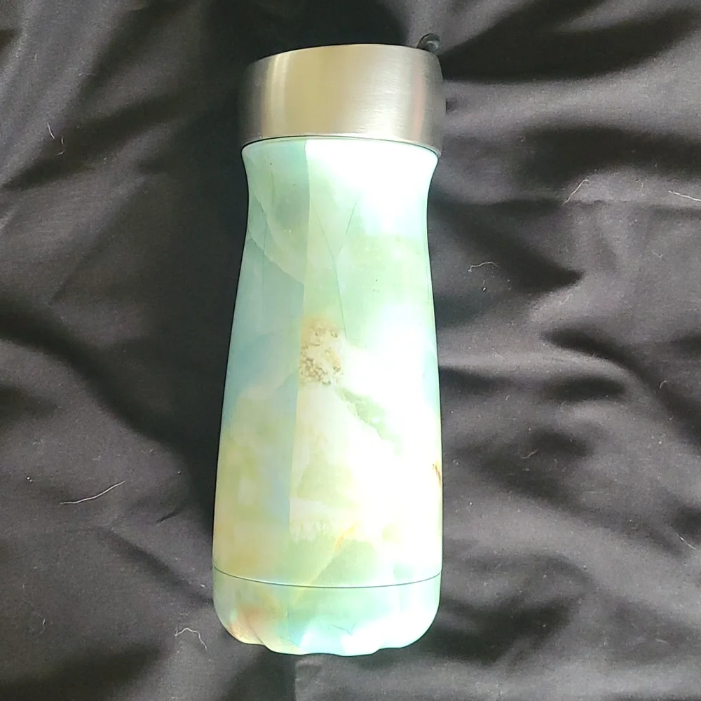 S'well green and yellow marbled hot and cold stainless steel water bottl… - Picture 4 of 15